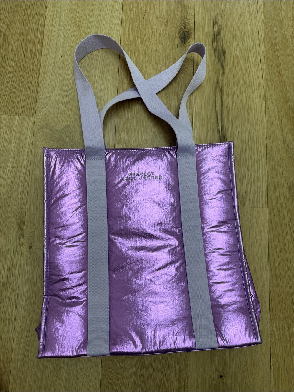 Marc Jacobs “perfect” Metallic puffy purple Tote